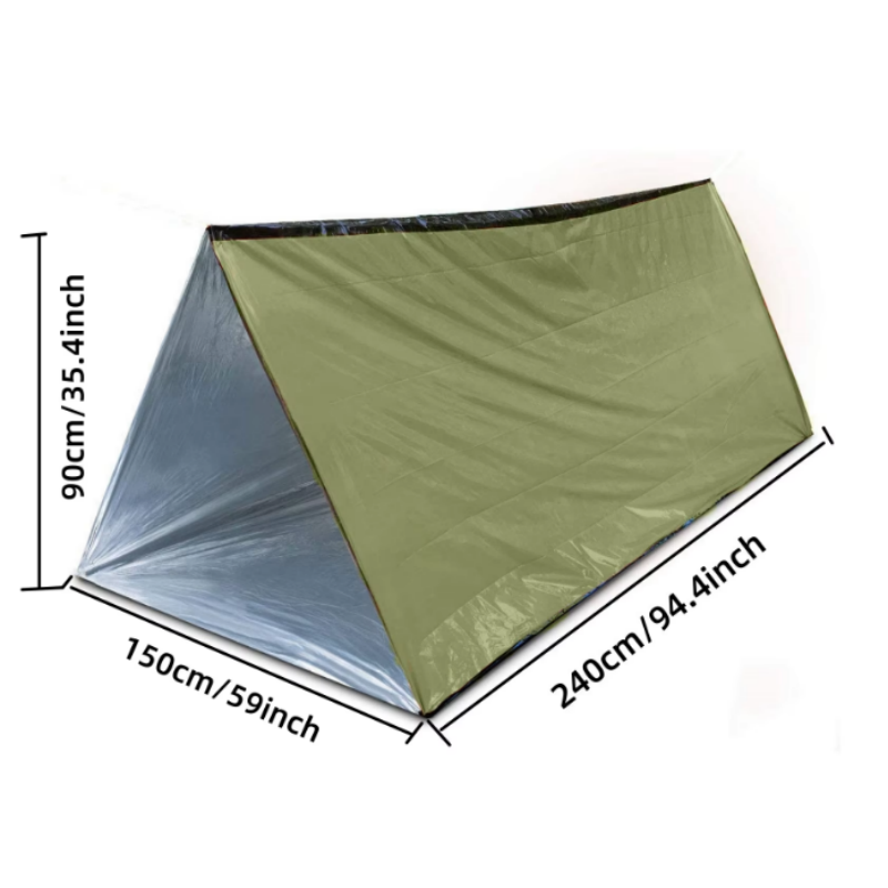 Emergency Mylar Tent - 2인용 재사용 가능 마일라 튜브형 비상