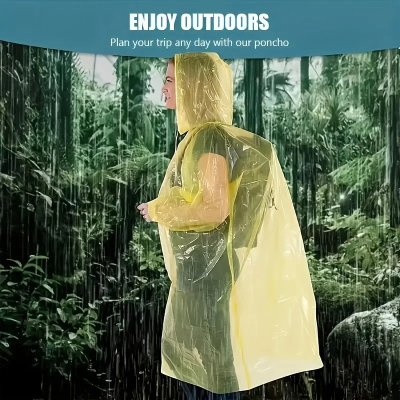 Emergency Poncho Rain - 5/10Pcs 일회용 방수 비옷 야외 하이킹