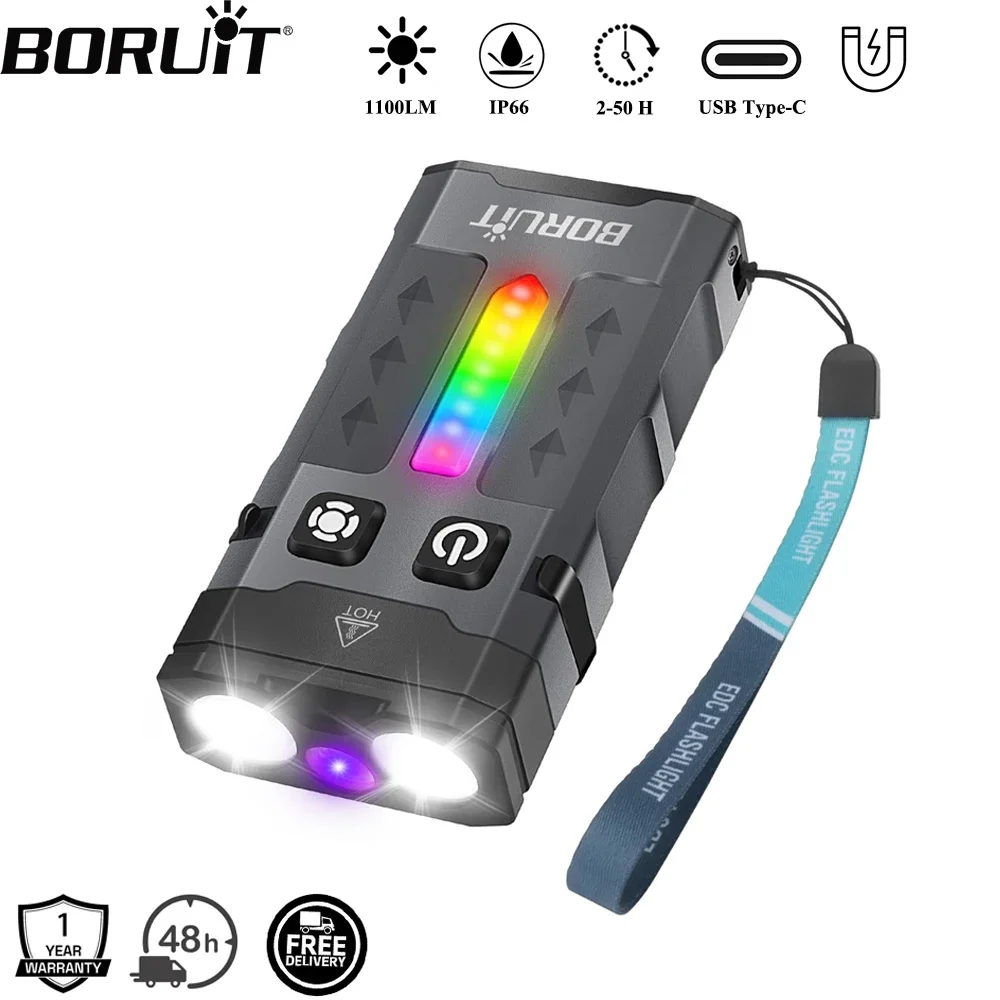 Fishing Kit Compact - BORUiT EV20 1100LM EDC UV 키체인