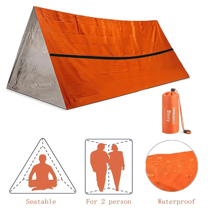 Bivy Bag Emergency - 2인용 비상 생존 쉼터 방수 마일라