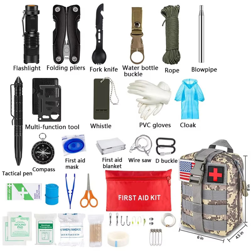 생존 응급 처치 키트 생존 풀 세트 Molle 야외 장 - Bivy Bag Emergency 리뷰 및 가격