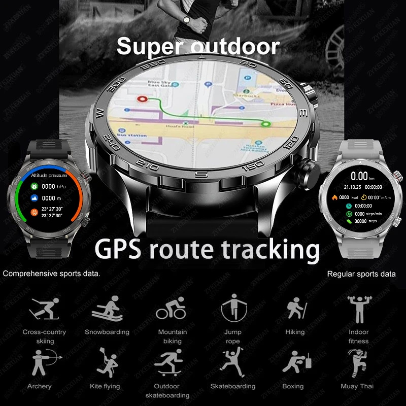 새로운 GPS 트랙 스마트워치 남성용 AMOLED HD - Compass Lensatic 리뷰 및 가격