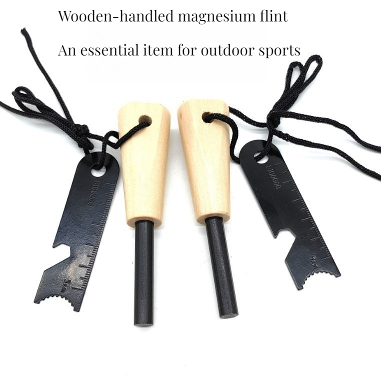 야외 생존용 플린트 파이어 스타터, 나무 손잡이, 다기 - Magnesium Fire Starter 리뷰 및 가격