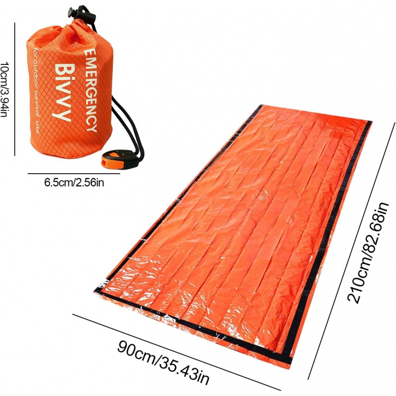 2팩 비상용 침낭, 프리미엄 파우치, 호루라기 및 휴대 - Bivy Bag Emergency 리뷰 및 가격