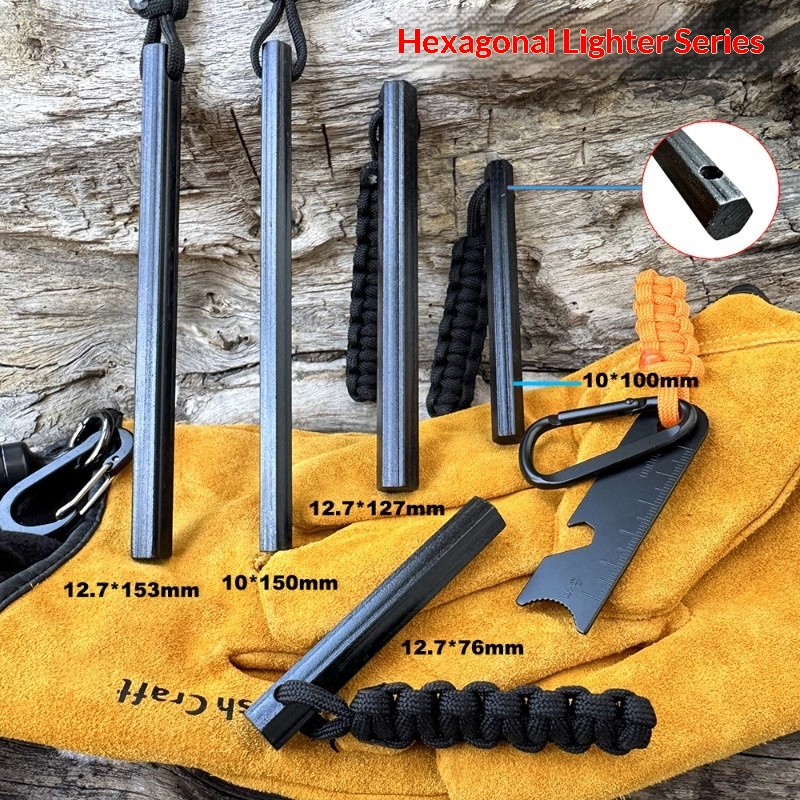 손으로 짠 로프 육각형 플린트 마그네슘 스틱 야외 생존 - Fire Starting Kit 리뷰 및 가격