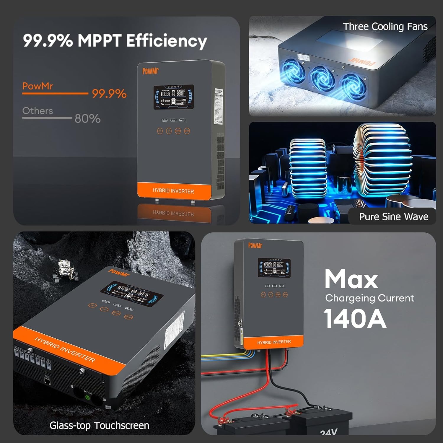 PowMr USA 4000W 24V 하이브리드 태양광  - Solar Emergency Charger 리뷰 및 가격