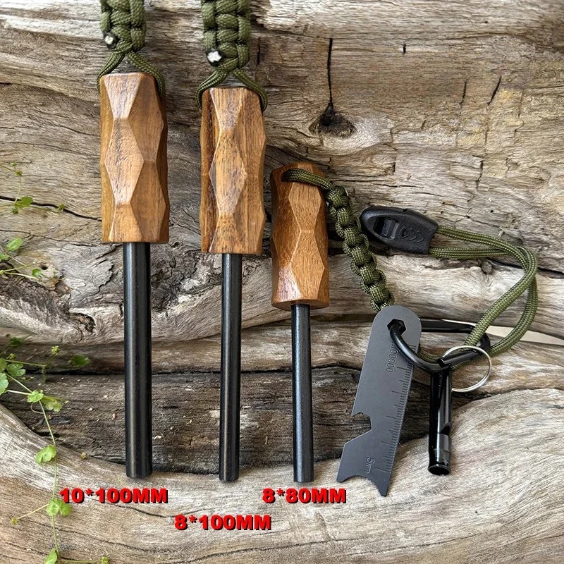 새로운 야외용 플린트 파이어 스타터, 나무 손잡이 점화 - Magnesium Fire Starter 리뷰 및 가격