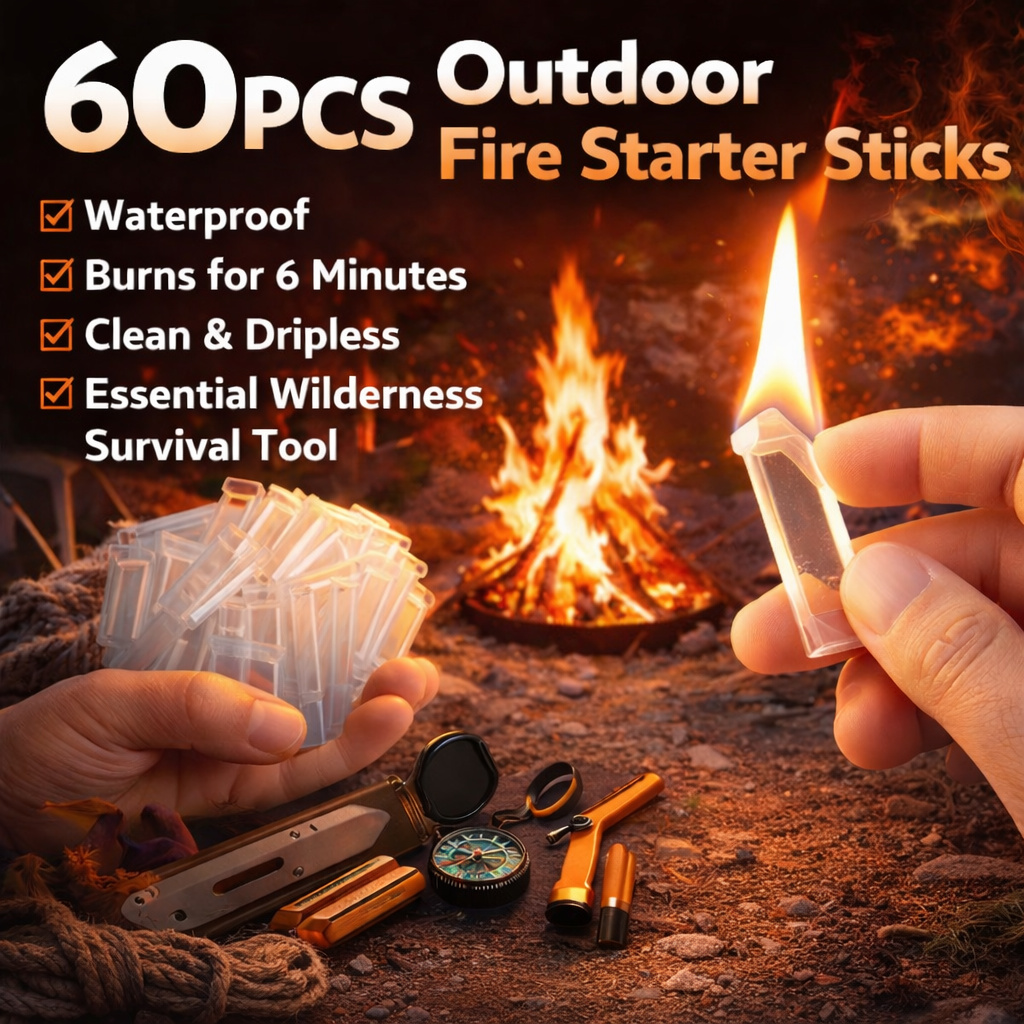 60개입 방수 불쏘시개 스틱 야외 생존용 왁스 티더 캠 - Fire Starting Kit 리뷰 및 가격