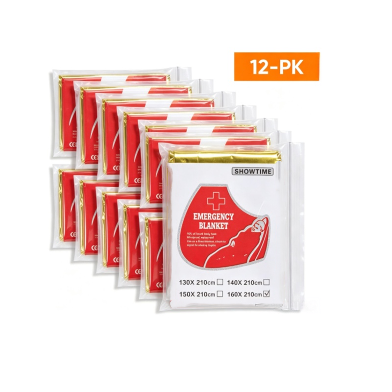 12PCS 대형 160×210cm 금박 비상 생존 담요 - Survival Blanket Reflective 리뷰 및 가격